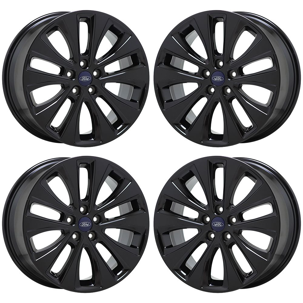 18" Ford Fusion Lincoln MKZ Gloss Black wheels rims Factory OEM set 10206